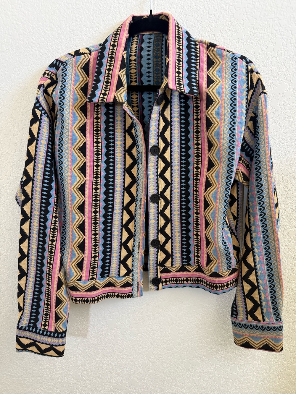 Woven Multi-Color Patterned Jacket - Women